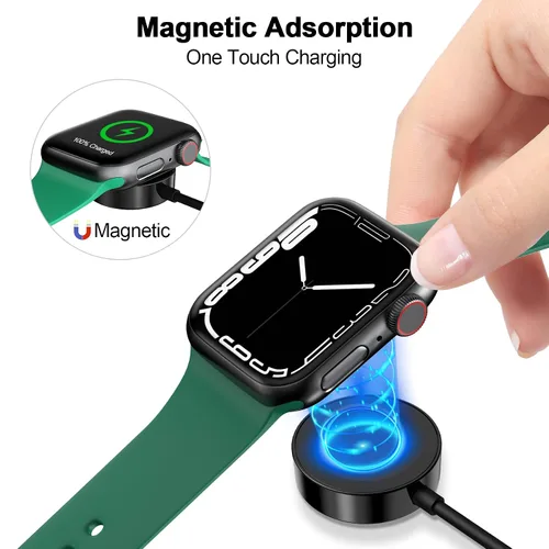 Vista 5 de Cable de carga magnético para cargador de Apple Watch, puerto USB C, cable de carga inalámbrico compatible con iWatch Series