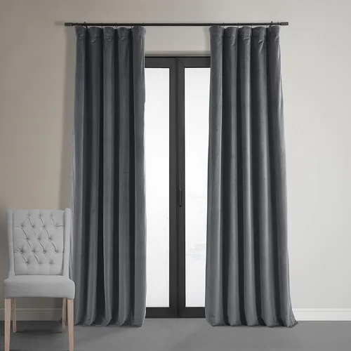 Vista 34 de HPD Half Price Drapes Cortinas Opacas Térmicas de Terciopelo Signature para Sala de Estar de 63 Pulgadas de Largo (1 Panel) con Bolsillo para Barra