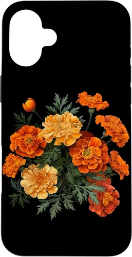 Vista 23 de Funda para iPhone 17 con diseño de flores de caléndula del mes de nacimiento