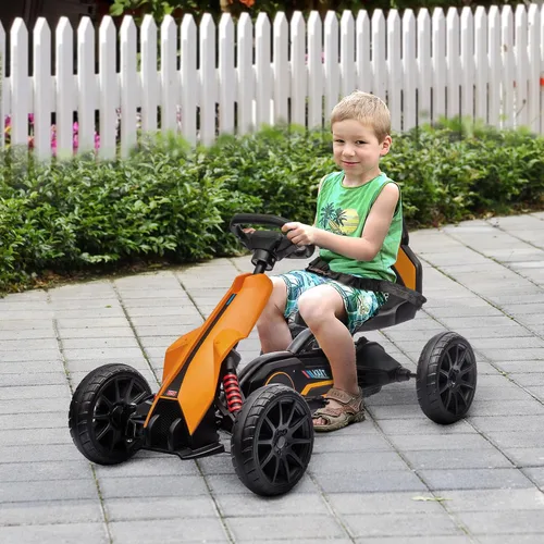 Vista 2 de Aosom Go Kart eléctrico de 12 V para niños, juguete para montar al aire libre con accionamiento hacia adelante hacia atrás y velocidad ajustable
