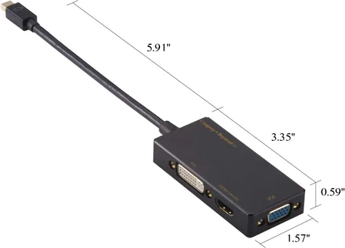 Vista 7 de SIIG Mini DisplayPort a VGA/DVI-D/HDMI 4K 3 en 1 Adaptador Convertidor Thunderbolt 2 Compatible hasta 4Kx2K para MacBook iMac Surface y otros