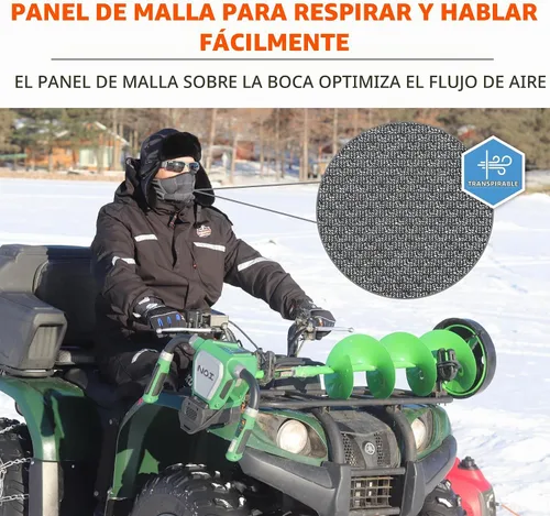 Vista 4 de Pasamontañas con bisagras resistentes al viento Ergodyne N-Ferno 6823, negro