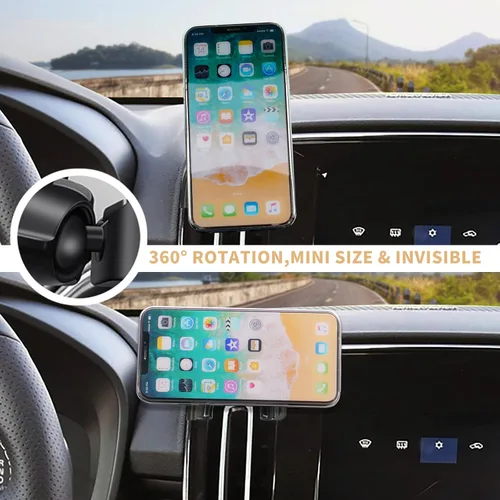 Vista 4 de Soporte magnético para teléfono de automóvil compatible con Volvo XC40 2019-2024, práctico soporte magnético de 360° para montaje en tablero