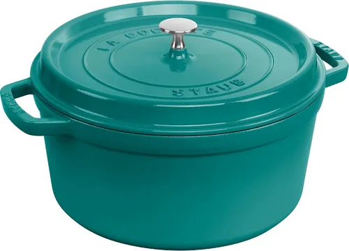 Vista 15 de Staub - Olla redonda de hierro fundido de 2.75 cuartos, color trufa blanca, fabricada en Francia