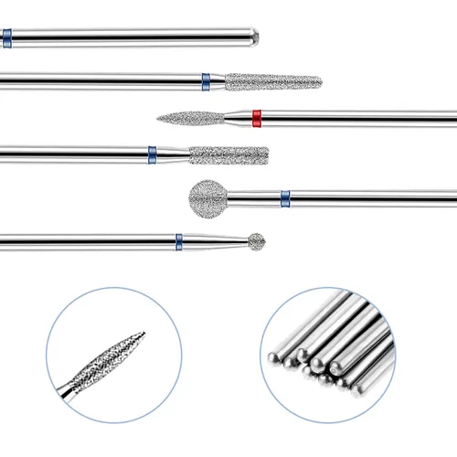 Vista 3 de YUXIANLB Juego de 10 brocas de uñas para manicura, kit de brocas de diamante para uñas profesional rusas para eliminación de cutículas, juego