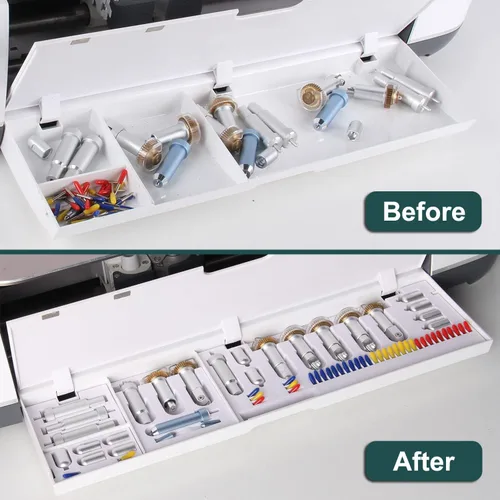 Vista 2 de LOPASA Organizador de herramientas para Cricut Maker 4 Maker3 y Maker, accesorios de almacenamiento de cuchillas y suministros para cortar