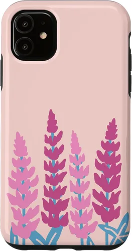 Vista 5 de iPhone 14 Lindo altramuz polyphyllus flor púrpura planta floral para mujeres caso