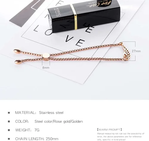 Vista 6 de BOBOTUU Stainless Steel Cross Wings Infinity Charm Bracelets for Women Girls Adjustable