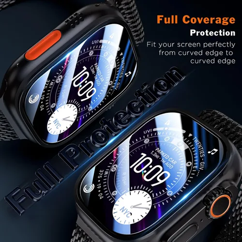 Vista 5 de LK Pack de 3 para Apple Watch Ultra 3 Protector de Pantalla 49mm [Cero-Falla] HD Top 9H Vidrio Templado Apple Watch Ultra / Ultra 2 Protector