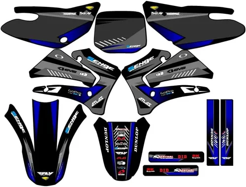 Vista 12 de TTR 125 SURGE 2000-2007 Kit de base gráfica Senge negro compatible con Yamaha