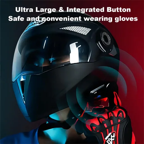 Vista 3 de Fodsports FX6 - Auriculares Bluetooth para motocicleta, intercomunicador Bluetooth para grupo de 6 motociclistas, sistemas de comunicación