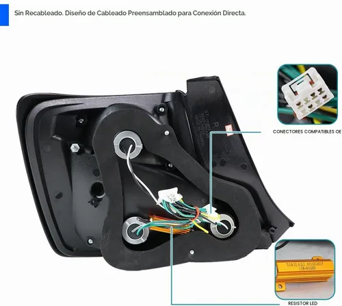 Vista 5 de SPEC-D TUNING Luces traseras LED negras con barra de luz LED blanca compatible con Scion TC 2011-2013, conjunto de par izquierdo + derecho Para