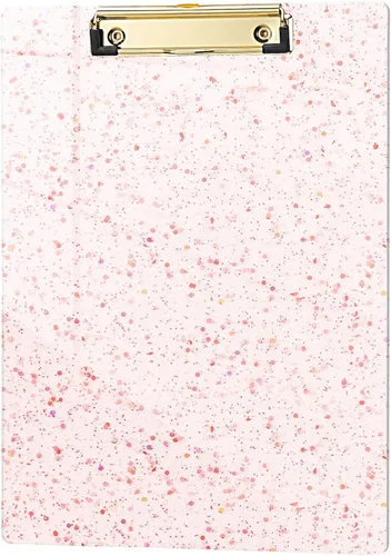 Vista 64 de Hongri Portapapeles de Plástico y Acrílico con Purpurina, 8.5x11" Portapapeles Tamaño Carta A4 Estándar para Aula, Profesor, Mujeres. Bonito