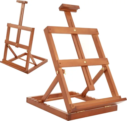 Vista 7 de VISWIN Caballete de mesa resistente para pintar, caballete de mesa ajustable de madera de haya, sostiene lienzo de hasta 23 pulgadas, caballete