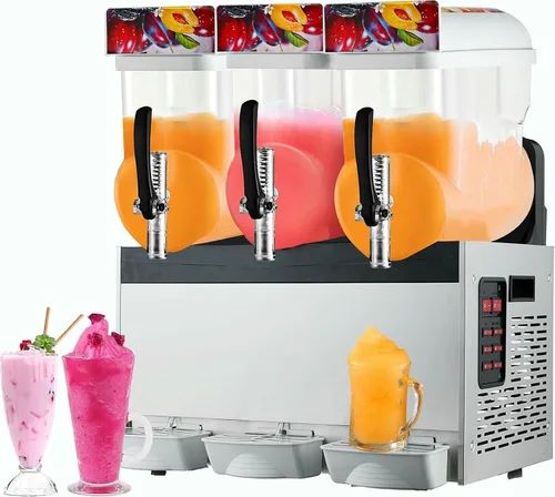 Vista 7 de Máquina comercial para granizados, máquina eléctrica de bebidas congeladas de 45 L, máquina de licuados de aguanieve de acero inoxidable