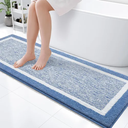 Vista 64 de OLANLY Alfombras de baño 24x16, tapetes de baño extra suaves y absorbentes de microfibra, antideslizantes, lavables a máquina, secan rápido