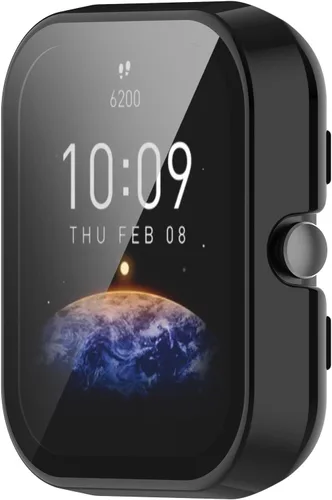 Vista 4 de Funda de reloj compatible con Amazfit Bip 3 Pro/Bip 3 Watch, protector de pantalla completa, carcasa rígida de policarbonato duro, carcasa completa