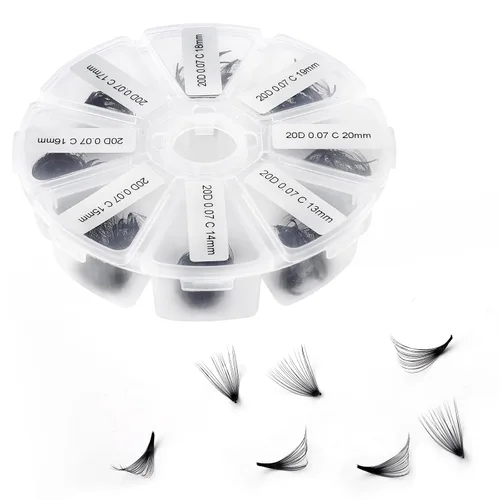 Vista 24 de Racimos de pestañas 60D/80D, extensiones de pestañas DIY, pestañas rizadas D, racimos de pestañas esponjosas, longitud mixta 12-16 mm, racimos