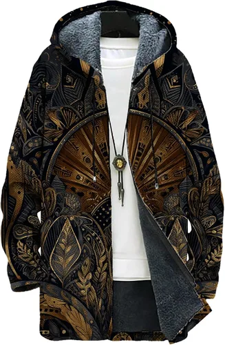 Vista 20 de Mens Hooded Cardigan Japanese Art Zip Up Long Sleeve Sweater Hoodie Dragon Print Coat with Pockets