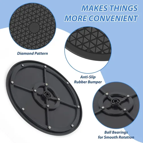 Vista 3 de Lazy Susan - Juego de 2 soportes giratorios giratorios de 10 pulgadas con rodamientos de bolas de acero para monitores de pantalla plana