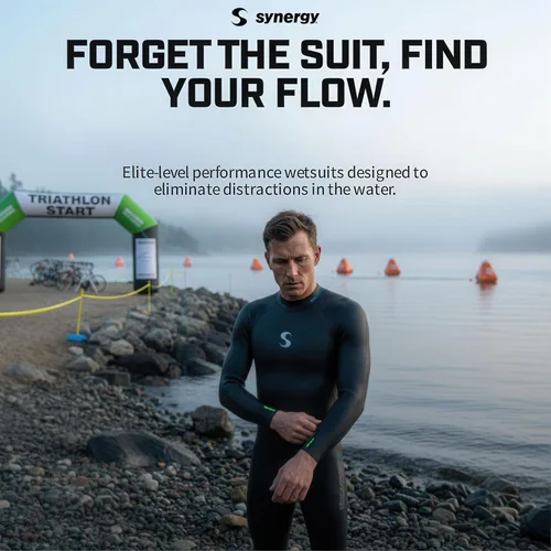Vista 9 de Synergy Men's Volution 3/2mm Triathlon Wetsuit - Full Sleeve Open Water