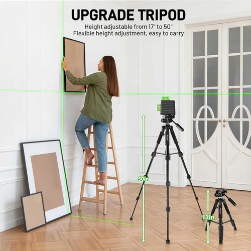 Vista 11 de HUEPAR Nivel láser 360 autonivelante con trípode de 50 pulgadas, nivelador