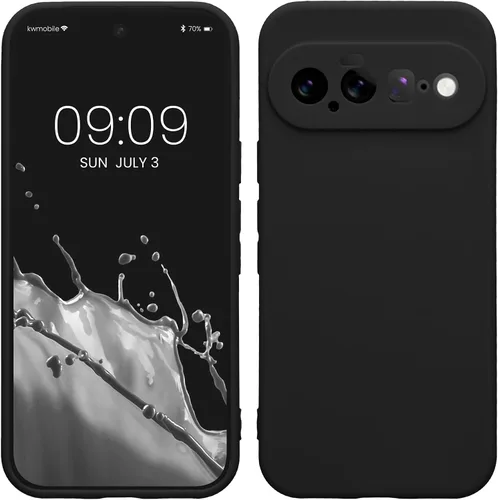 Vista 262 de kwmobile Funda compatible con Google Pixel 9 - Funda protectora delgada de TPU para teléfono - Acabado mate suave - Piedra antigua