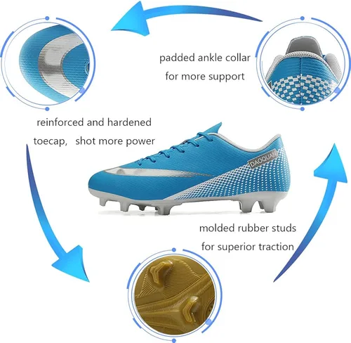 Vista 4 de Aiqzsh Zapatos deportivos de fútbol para hombre, zapatos de fútbol profesionales transpirables para deportes al aire libre, correr, competición