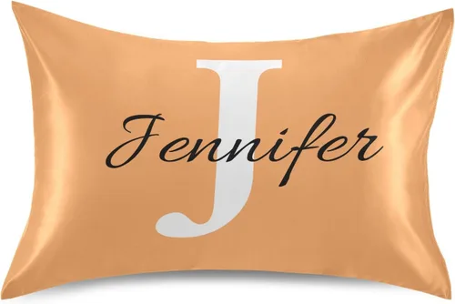 Vista 13 de Fundas de almohada negras personalizadas de seda con cierre de sobre, funda de almohada de satén tamaño estándar para personas que duermen