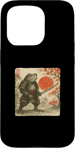 Vista 14 de Frog Samurai Japanese Warrior Costume Sumi-e Art Funny Case for iPhone 16
