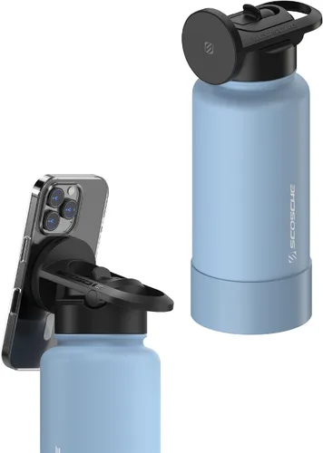 Vista 18 de Scosche MFMS22 MagicMount Flask - Botella de agua de acero inoxidable de 22 onzas con soporte de montaje MagSafe para teléfono, frasco aislado 12H