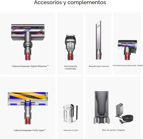 Vista 10 de Dyson V15 Detect - Aspiradora inalámbrica (amarillo/níquel)
