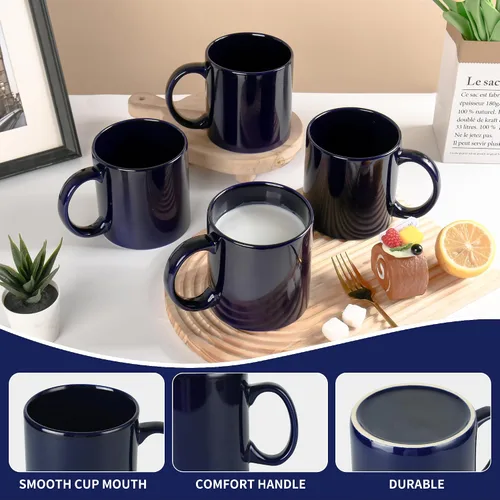 Vista 4 de BYCNZB Juego de 4 tazas de café de cerámica súper grandes de 22 onzas (cobbalto)
