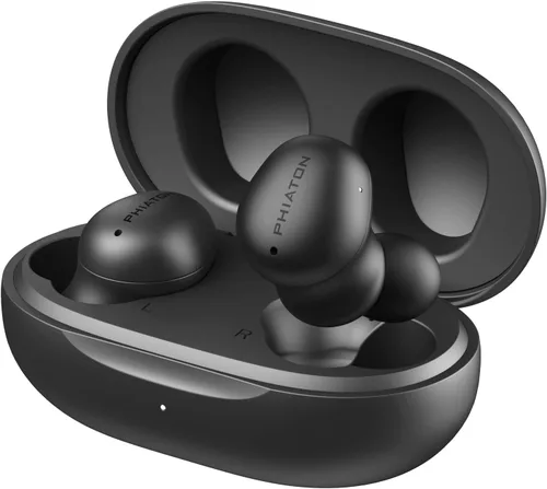 Vista 8 de Phiaton Bonobuds - Auriculares inalámbricos con cancelación de ruido, auriculares Bluetooth con control táctil. Batería de 20 horas y carga rápida