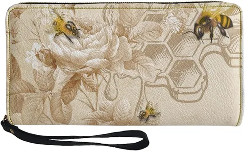 Vista 7 de Coldinair Cartera de piel sintética con cierre de cremallera para mujer, con bloqueo RFID, monedero para teléfono con correa para viaje, Añade tu