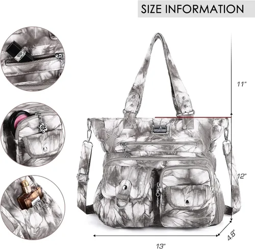 Vista 2 de Angel Kiss Monederos y bolso de mano para mujer, bolso de hombro de piel sintética suave para mujer, bolso de mano con asa superior