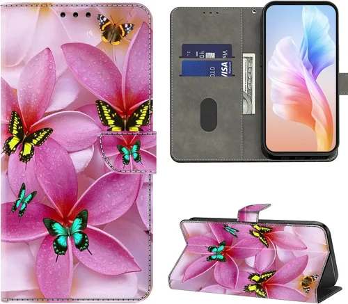 Vista 15 de Funda para Moto G 5G 2022, Moto G 5G 2022, funda protectora de piel sintética con tarjetero para Motorola Moto G 5G 2022 - Rosa azul