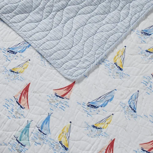 Vista 3 de Laura Ashley Home - Colección Ahoy - Juego de edredón - 100% algodón, reversible, ligero y transpirable, prelavado para mayor suavidad, King
