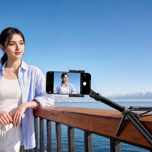 Vista 7 de ULANZI TT86 - Trípode magnético para iPhone 17, palo selfie extensible de 35 pulgadas con control remoto, clip de teléfono 2 en 1 y soportes dobles