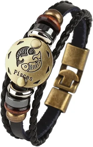 Vista 15 de Hamoery Pulsera de cuero de aleación punk para Constellation trenzada pulsera pulsera brazalete