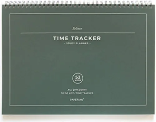 Vista 8 de PAPERIAN Believe TIME Tracker - Planificador de estudio sin fecha de tamaño A4, lista de tareas/programador (gris)