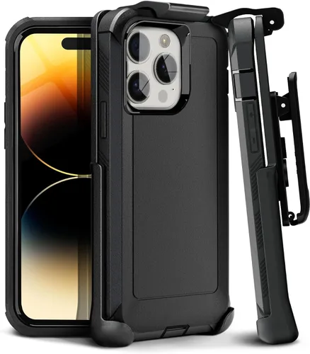 Vista 11 de MOTIVE Funda diseñada para iPhone 13 con clip para cinturón, funda resistente de grado militar, funda de protección resistente para hombres, diseño
