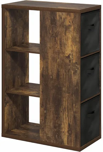 Vista 7 de Furinno Viola Estantería de Libros, Librero de 3 Niveles, Organizador de Almacenamiento en Cubos Estantería con Estante Abierto, con Contenedores