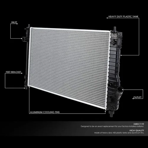 Vista 2 de DNA Motoring OEM-RA-13097 Radiador de núcleo de aluminio estilo OE de 1 fila compatible con 09-11 Pontiac G3 / Aveo5 AT, 23-5/8 pulgadas de ancho x