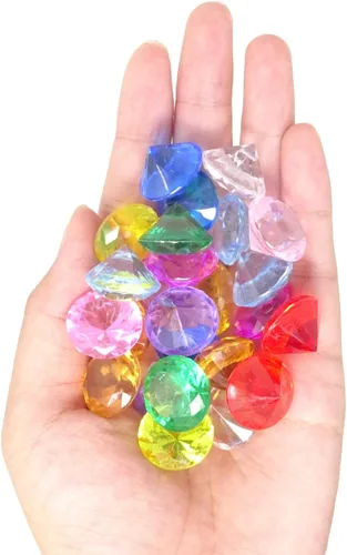 Vista 3 de Honbay 100 gemas de cristal de imitación de diamantes acrílicos de 0.78 pulgadas para dispersión de mesa, rellenos de jarrones, eventos, bodas