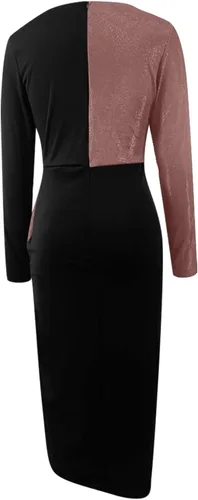 Vista 5 de ZEFOTIM Vestidos sexy para mujer, sin dormir, midi ajustado, con abertura, sexy, envolvente, vestidos de fiesta y club