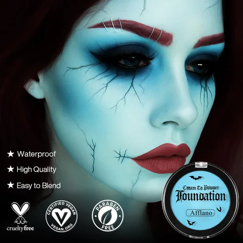 Vista 2 de Pintura facial y corporal azul claro - Base de maquillaje SFX de Halloween