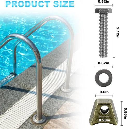 Vista 2 de Anclajes de escalera de piscina – PW-4C Perma-Socket Wedge Assy para perno de anclaje de bronce fundido Perma/Ajuste de 3 ", 4 " enchufes