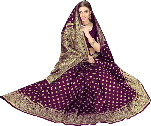 Vista 6 de Nivah Fashion Kanjivaram Banarasi Art - Sari de seda para mujer con blusa sin costuras