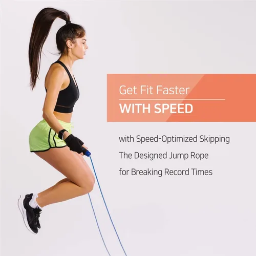 Vista 4 de Speed Professional - Cuerda de saltar para hombres y mujeres, cuerda de saltar para entrenamiento de fitness para adultos, ideal para cardio, boxeo